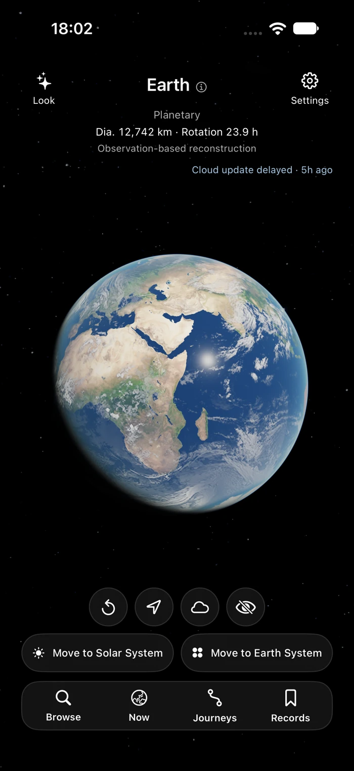 Actual Dust to Cosmos 3.0 app screens on iPhone and iPad